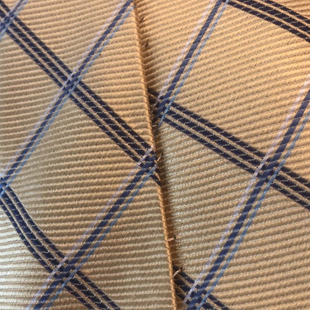 Chaps Yellow and Blues Plaid Silk Tie - Picture 15 of 15